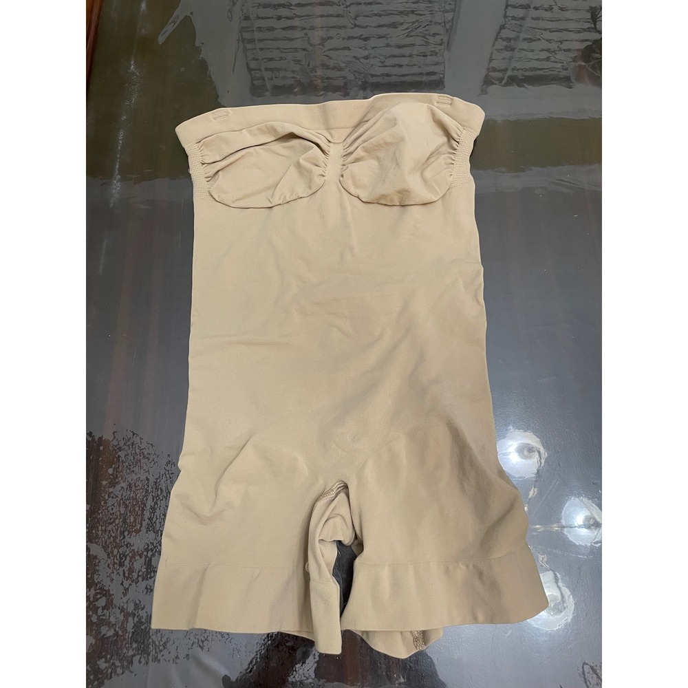 SKIMS Shapewear Womens L/XL Beige Sculpting Short Mid Thigh Bodysuit High Waist